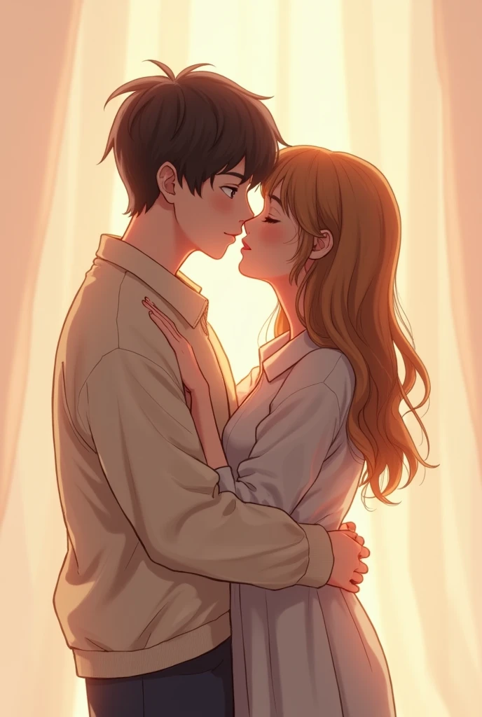 Two people hugging