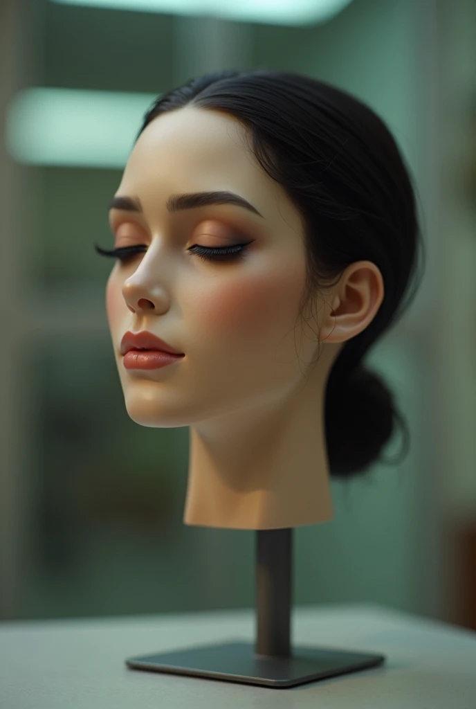 ((Indian Beautiful woman's disembodied head on store display stand ...