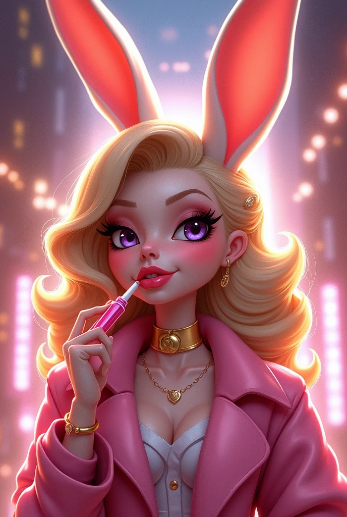 Create a rabbit with long, blonde hair, a pop diva ( could be an unusual rabbit, she&#39;s going to be a singer)