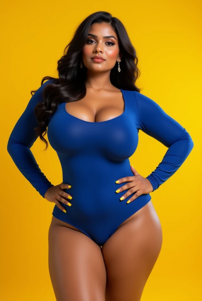 arafa woman in a bright blue swimsuit posing for a photo, (black woman with ebony skin), (MILF), (NSFW), (caminhando pela rua), (seios grandes: 1,5), (Sagging Tits: 1,5), (foto de corpo inteiro), (ela usa botas de cano alto), metallic cyan bodysuit, Lingerie azul brilhante brilhante, Bodysuit cromado | | | | | | | | | | |, corpo azul, shiny plastic bikini, shiny metallic glossy skin, metal bikini, curvy hourglass figure, Curvaceous. circunstanciado, Bodysuit, corpo sexy, corpo voluptuoso, Cinematic Goddess Body Shot, body curvy