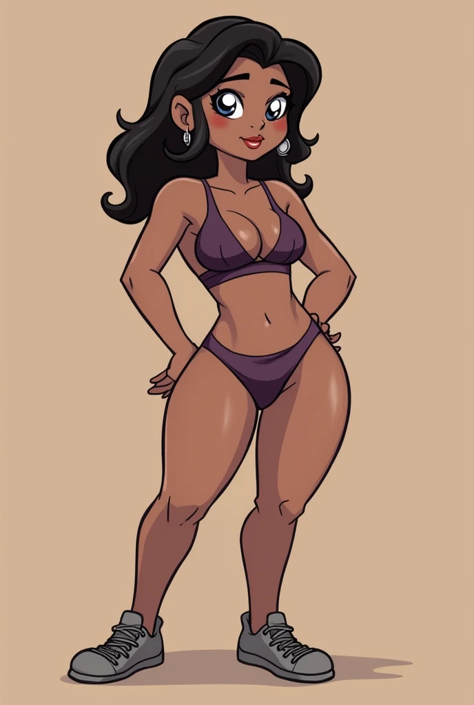 Create an Image in Cartoon Template with Sexual Fantasy Character in a Suggestive Position.