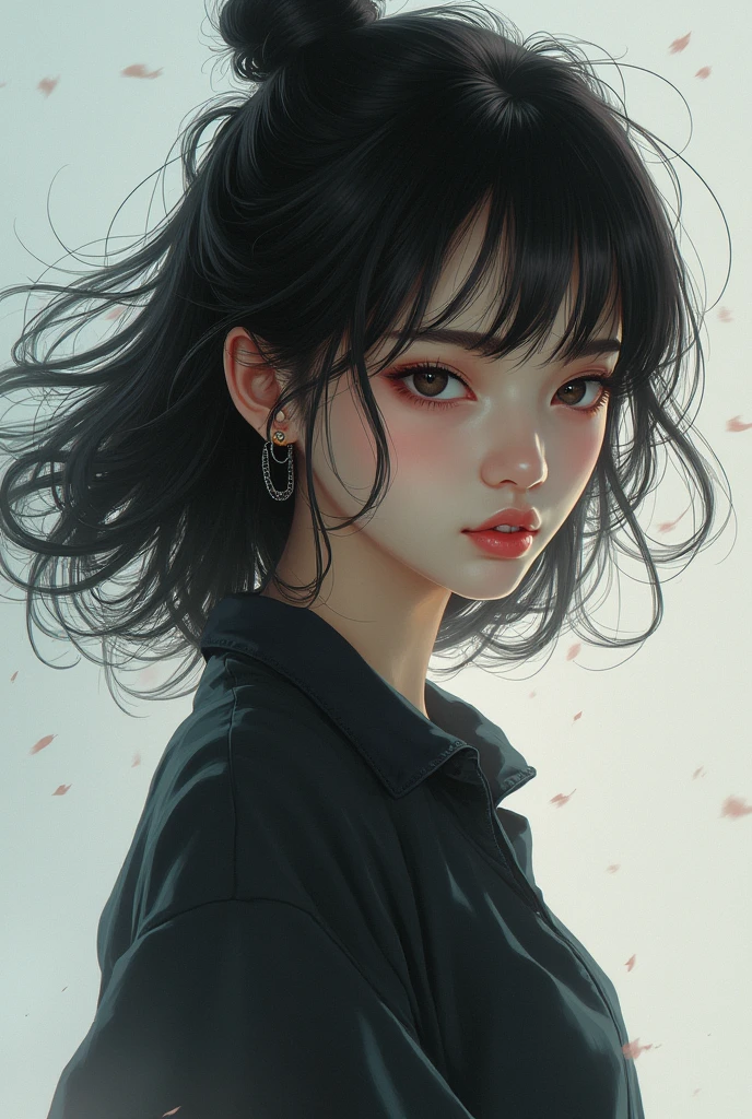 1girll, A painting by MSE A Woman by Agnes Cecile, Luminous design, pastelcolor, ink dripping, Autumn lights
