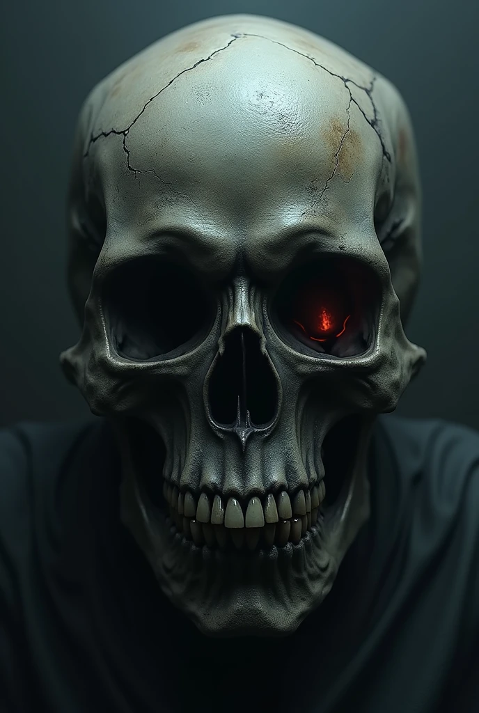 Skull with candles coming out of the eyes