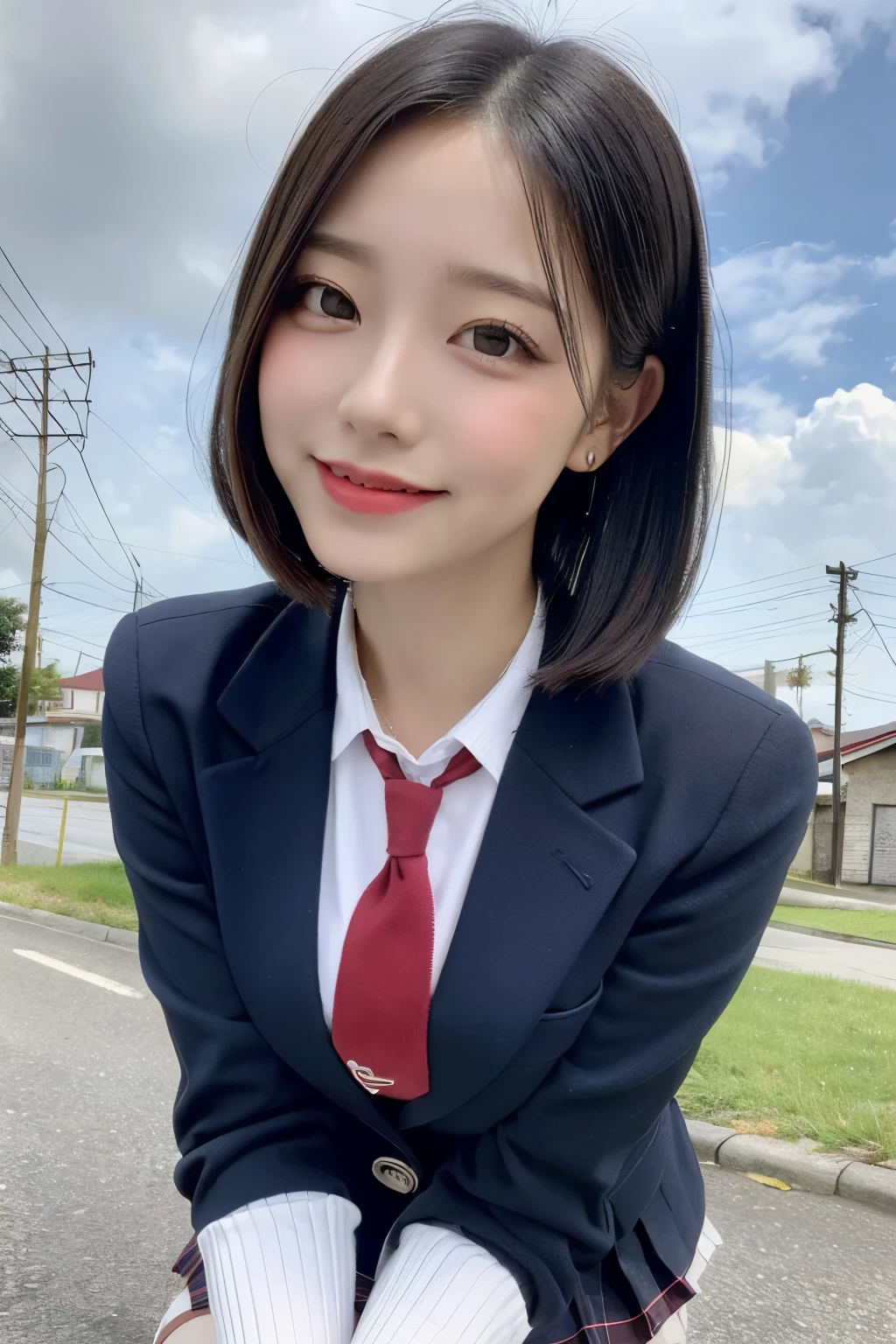 Arafed asian woman in a suit and tie posing for a picture - SeaArt AI