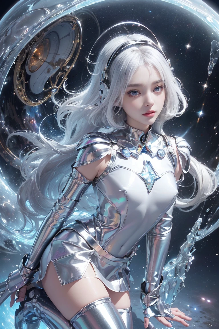 Shining with silver tone