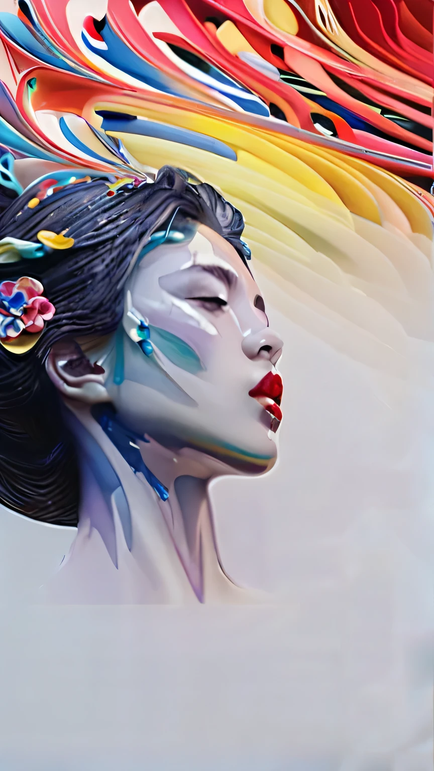 official art,unity 8k wallpaper,ultra detailed,beautiful and aesthetic,masterpiece,best quality,(zentangle, mandala, tangle, entangle),(fractal art:1.3),1girl,extremely detailed,dynamic angle,cowboyshot,the most beautiful form of chaos,elegant,a brutalist designed,vivid colours,romanticism,by james jean,roby dwi antono,ross tran,francis bacon,michal mraz,adrian ghenie,petra cortright,gerhard richter,takato yamamoto,ashley wood,atmospheric,ecstasy of musical notes,streaming musical notes visible,white background,ink,scenery,a girl formed of colored glaze,closed eyes,coloured glaze