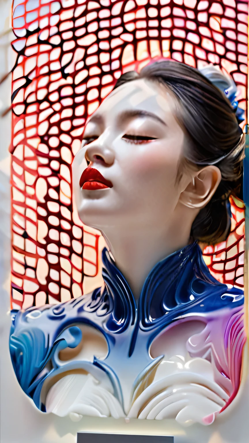 official art,unity 8k wallpaper,ultra detailed,beautiful and aesthetic,masterpiece,best quality,(zentangle, mandala, tangle, entangle),(fractal art:1.3),1girl,extremely detailed,dynamic angle,cowboyshot,the most beautiful form of chaos,elegant,a brutalist designed,vivid colours,romanticism,by james jean,roby dwi antono,ross tran,francis bacon,michal mraz,adrian ghenie,petra cortright,gerhard richter,takato yamamoto,ashley wood,atmospheric,ecstasy of musical notes,streaming musical notes visible,white background,ink,scenery,a girl formed of colored glaze,closed eyes,coloured glaze