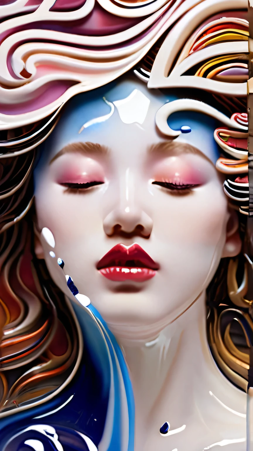 official art,unity 8k wallpaper,ultra detailed,beautiful and aesthetic,masterpiece,best quality,(zentangle, mandala, tangle, entangle),(fractal art:1.3),1girl,extremely detailed,dynamic angle,cowboyshot,the most beautiful form of chaos,elegant,a brutalist designed,vivid colours,romanticism,by james jean,roby dwi antono,ross tran,francis bacon,michal mraz,adrian ghenie,petra cortright,gerhard richter,takato yamamoto,ashley wood,atmospheric,ecstasy of musical notes,streaming musical notes visible,white background,ink,scenery,a girl formed of colored glaze,closed eyes,coloured glaze