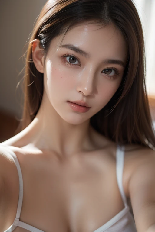 (Enhances the beauty of skin texture:1.1), (Enhances the beauty of skin texture:1.1), highest quality、masterpiece, ultra high resolution、(Photoreal:1.4)、RAW photo、1 girl、shiny skin, dramatic lighting, RAW photo, table top:1.3, ultra high resolution:1.0, sharp focus:1.2, beautiful woman with perfect figure:1.4, thin abs:1.2, Highly detailed face and skin texture, fine eyes, double eyelid, perfect facial balance, clean system, smile, Soft light in a beautiful studio, rim light, vivid details, surreal, Fine and beautiful skin, realistic skin, beautiful face, Beautiful woman, high solution face, soft texture, nude, close up of face, glowing skin, face of glory, crazy high resolution, glowing skin, shining face, luster, oily skin, oily face, close up of face, zoom on face, oily skin, oily face, 強いluster, beautiful hair, Kitagawa Keiko、Kuroki Meisa, Whitening skin, porcelain skin, smooth skin