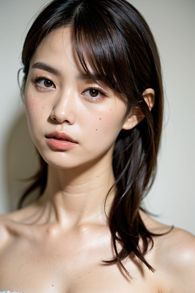 ((full body)), Ultra-realistic capture, Highly detailed, High resolution 16k close-up of human skin. Skin texture must be natural, With such detail that pores can be finely identified. Skin should look healthy, In a uniform tone. Use natural light and color, Black hair, short hair, ((full body)), Graceful pose, sit in a bedt,dutch angle, UHD, retina, masterpiece, ccurate, anatomically correct, super detail, textured skin, high details, high quality, best quality, highres, 1080P, HD, 4K, 8k