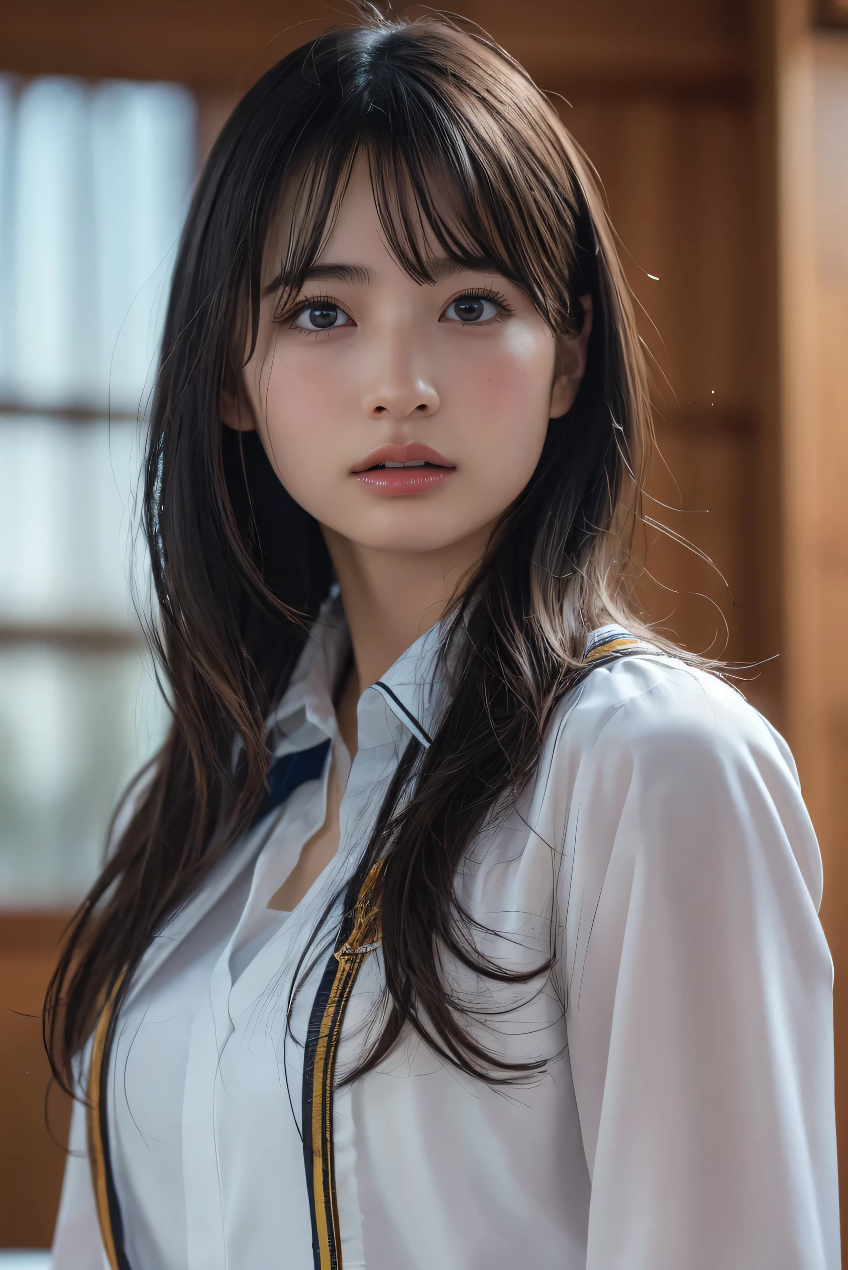 (8k, RAW Photos,highest quality, High resolution:1.1), (Ultra-realistic:1.4),(Realistic, Realistic:1.3),The Beauty of Japan、Rhythmic gymnastics club、Rhythmic Gymnastics Uniform、((Upper Body:1.3))