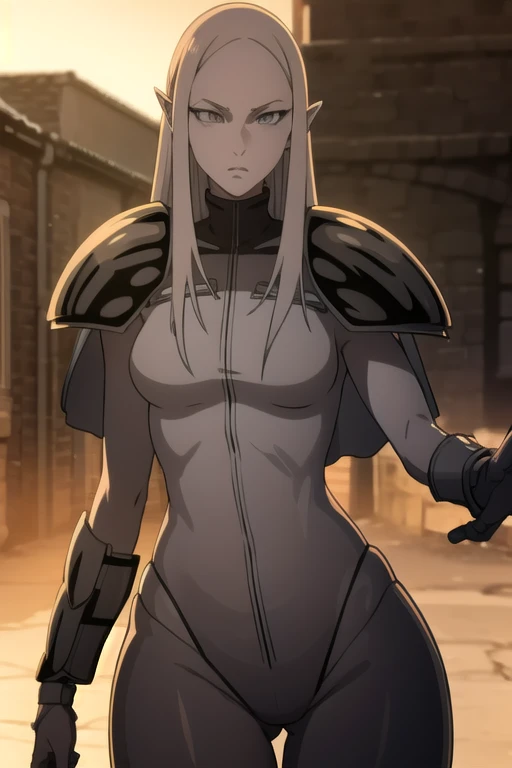 claymoreirene, irene, long hair, white hair, pointy ears, (grey eyes:1.5), colored skin, elf, grey skin, dark elf,
BREAK cape, armor, bodysuit, shoulder armor, pauldrons,
BREAK outdoors,
BREAK looking at viewer, (cowboy shot:1.5),
BREAK (masterpiece:1.2), best quality, high resolution, unity 8k wallpaper, (illustration:0.8), (beautiful detailed eyes:1.6), extremely detailed face, perfect lighting, extremely detailed CG, (perfect hands, perfect anatomy),