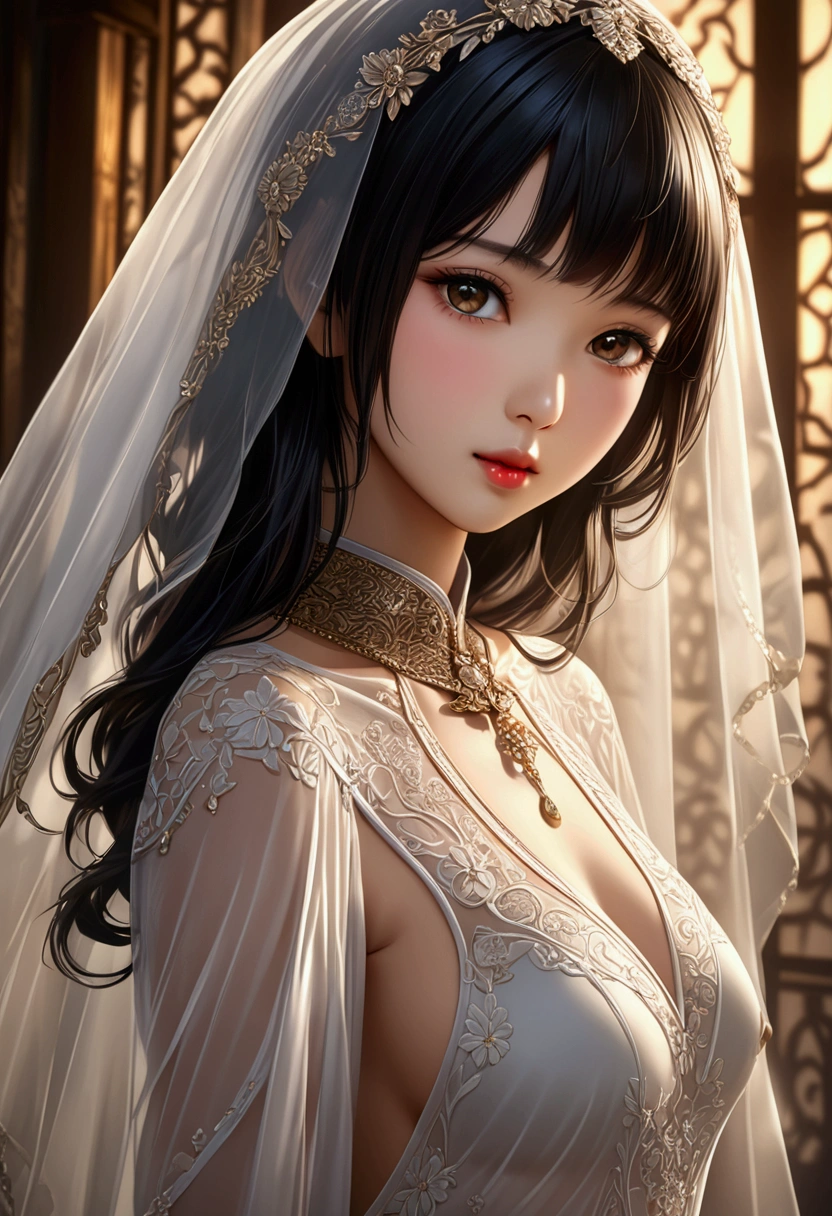 ((top quality)),(ultra high resolution),(Super detailed),(detailed description),((the most picturesque works of art),super precision art,amazing art of depiction,fantasy art:1.5, ((綺麗なflower々:1.3)), (glamorous body:1.5),fancy background effects、masterpiece、fancy details、(NSFW 1.1), ((1 female)), ((muste piece)), ((extremely detailed:1.3)), ((Beautiful woman entering the lake in crystal clear water)), ((beautiful long hair)), wet hair, wearing a transparent dress, Bathing clothed, (水に浮かぶバラのflowerびら:1.5), (early morning light), ivory gold AI, temple, crepuscular lighting, (very huge )、pink nipples、pink areola，Transparent pink areola、((Transparent pure white wedding dress that shows your skin、Detailed design))、Arranged,intimate, rose garden、colorful roses、lake with floating roses、wet body、(頭にflowerの装飾)、大きなflowerいっぱい、solo, water play, flowerいっぱいの髪飾り, flower々, sky porn,Pure white dress that becomes transparent when wet, shines wet with water、(muste piece),(Highly detailed CG Unity 8K wallpaper),best quality,cinematic lighting,detailed background,beautiful detailed eyes,bright pupils, (very delicate and beautiful),(Beautiful and detailed eyes),((muste piece)),(Purple eyes)