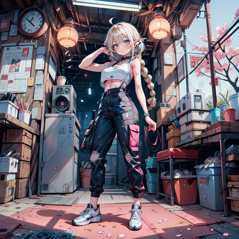 Anime girl sitting on the platform of a large warehouse, digital cyberpunk anime art, cyberpunk anime girl mech, best anime 4k konachan wallpapers, Badass anime 8k, from《Azure Lane》Electronic games, Anime Cyberpunk Art, anime art vehicle concept art, Girl with warship parts, cyberpunk anime art, cyberpunk anime girl, Digital Cyberpunk - Animation Art, Smooth anime CG art