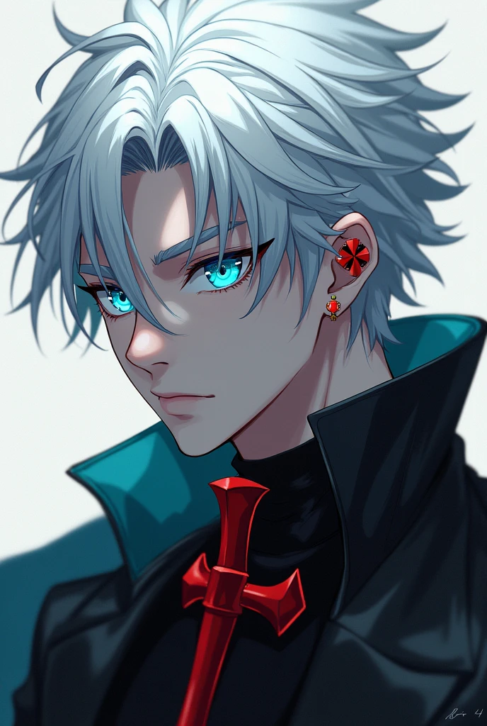 handsome man,Silver Hair,Spiky Hair,Visual Kei,Beautiful eyes,