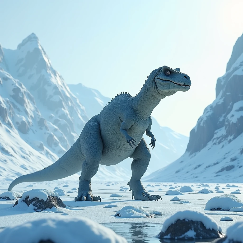 one Dinosaurs ice background 