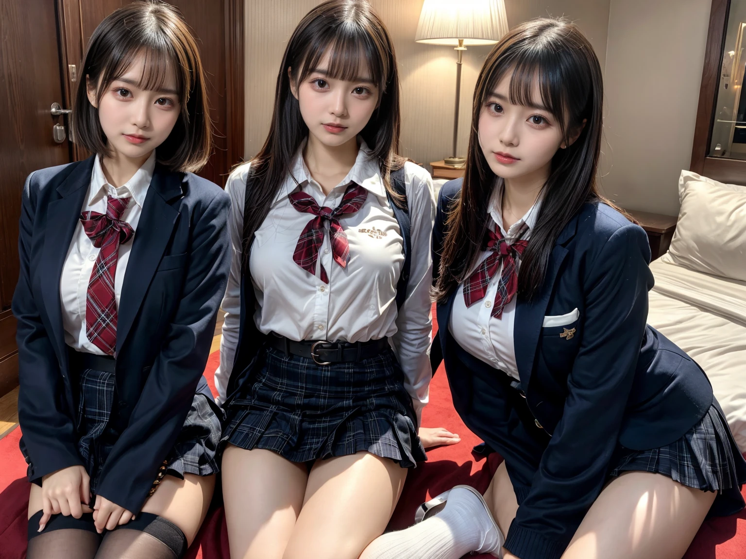 8K, RAW portrait of (japanese woman),masterpiece、Photoreal:1.3、realistic, ultra high resolution, highest quality, real life photos ,( When evening comes :1.1),
((((2 girls:1.5)))), (((Two girls showing off their panties in the room)))、(cute face:1.3)、日本の2 girls,((Two Japan High School Girls))、((2 real high school girls))、((Japan High School Uniforms:1.6))、 long hair,,slender body,、in the room、
big beautiful detailed eyes, black hair,(Depth of written boundary:1.3)、 ((dark brown eyes:1.2))、(real skin texture:1.3)、(Immersive atmosphere:0.8、chiaroscuro:1.2) 、(look viewer:1.3)、((embarrassing))、((red cheeks:1.3))、((from belowの天井:1.2))、(smile:1.2)、((wearing very small pink panties))、((panty shot:1.4))、((Woman rolling up her skirt))、((from below:1.25))、((panties close up:1.45))、((panty shot))、the most beautiful woman in the world、the most beautiful woman in the world、((spread your legs to the side:1.4))