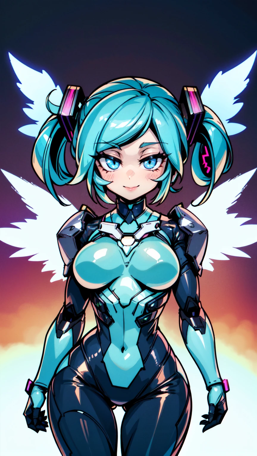 (masterpiece、Highest quality、Highest Resolution、Clear_image、Detailed details、The angle is from above): (A full-body view of a single girl with a Japanese face and small face、Navy blue high knot ponytail、Small breasts、Sparkling blue eyes、Pilot suit in white and navy blue colors、Tight fitting clothes、Clothing that covers the whole body、Tight Fit Pants、Hide your skin、Covering the thighs、Cover your shoulders、Very delicate and beautiful、Slim body、Cute、A gentle smile、Soft expression、heroine、headset、Knee-high boots、Elbow-length gloves)、(Simple Background、White background:1.5)