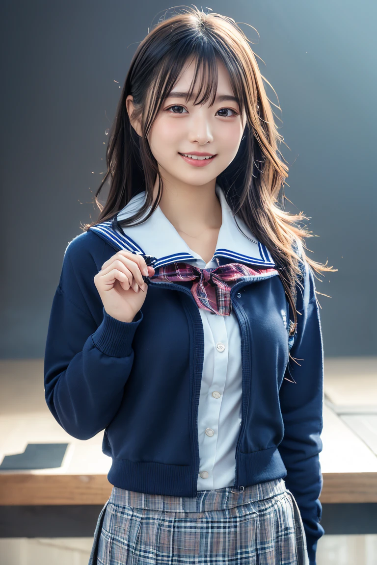 perfect anatomy ,neat high school girl, (school uniform, sailor suit, tie a ribbon on the chest, Winter clothes, Upper body is navy blue, The skirt is dark blue),High school graduation ceremony in the large gymnasium in the morning,長袖で昔ながらの紺色のsailor suitに膝丈のプリーツスカートを着て体育館シューズを履いて,((Sitting down on the gymnasium floor with a mysterious look on her face, she poses as a female dog.)),short cut bob,(((Knee-up shot from the front))),best image quality,professional angle of view,outstanding detail,超A high resolution,realistic:1.4),high detail,focus on details,1girl concentrated in high concentration,beautiful chestnut hair,Beautiful face with a delicate and high nose,long limbs like a model,The glimpse of underwear is dazzling,