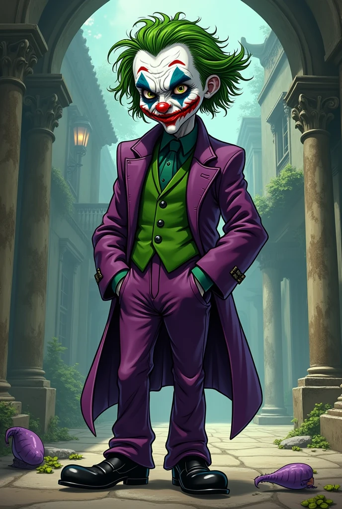 Creater joker mix Wearing a Unilever trench coat in style dragonball