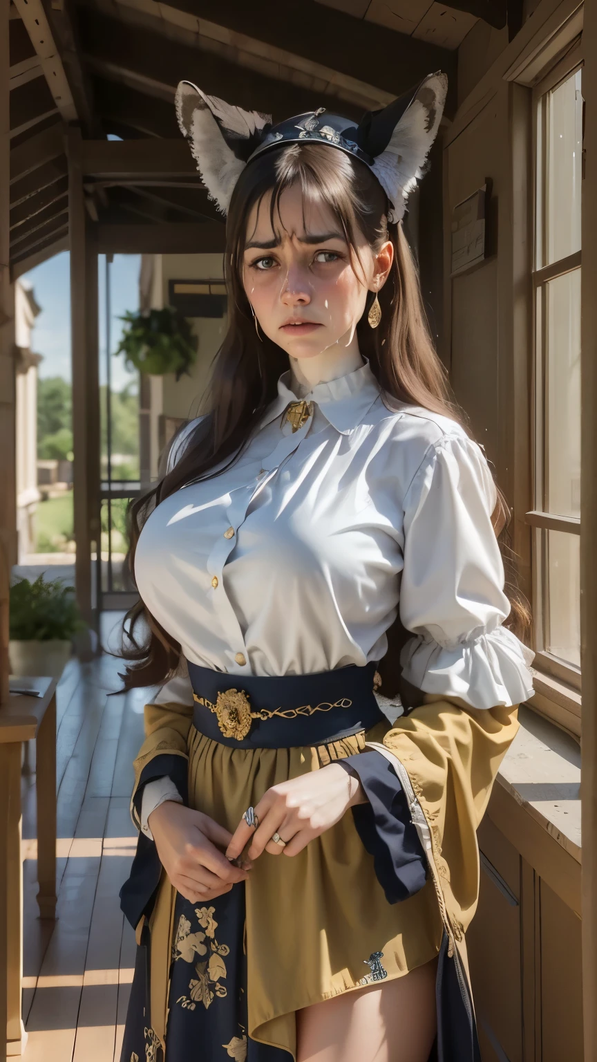 A shocked but beautiful poor women in a royal town