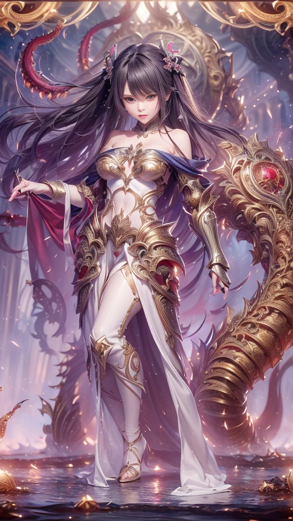 ((Highest quality)),(Ultra-high resolution),(Ultra-detailed new),(Detailed Description),((The best CG)),(masterpiece),Highly detailed art,A wonderful new art form,(Art with precise details:1.5), (woman:1.4),(Intricate and detailed:1.7),(Beautiful and well-proportioned face:1.6),(Straight face:1.4),(Pole Stand:1.9),(Lustrous fur:1.4),(Raise the Lance:1.5),(Dynamic Pose:1.5), (Dust rising:1.7), (The wind blowing through:1.5), (Flying Light:1.6), Fantasy:1.6,