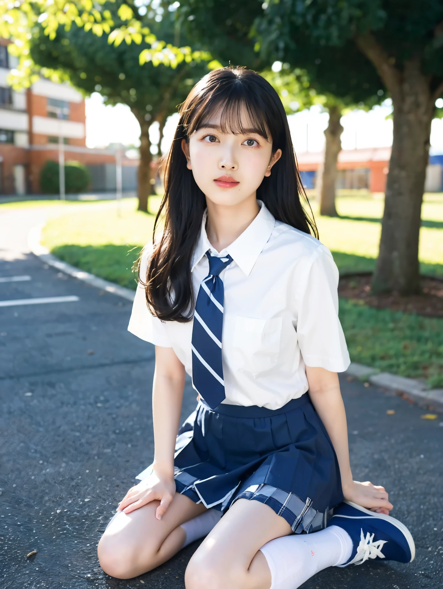 ulzzang-6500-v1.1, (raw photo:1.2), (photorealistic:1.4), ((Blood coming out of )), ((wide open legs sitting on a desk)) (sitting down) sitting on desk (Porno school girl outfit with tie) beautiful detailed girl, very detailed eyes and face, beautiful detailed eyes, ridiculous, incredibly ridiculous, huge file size, super detailed, high resolution, very detailed, best quality, masterpiece, kemomimi, ((Japanese girls' high school uniform with no panties)), visible 1pussy, 1pussy,  visible, illustration, very detailed, CG, unified, 8k wallpaper, amazing, Fine details, masterpiece, best quality, very detailed CG uniform 8k wallpaper, light on face, cinematic lighting, 1girl, , ((no panties)), (Wide open legs sitting on desk) in school