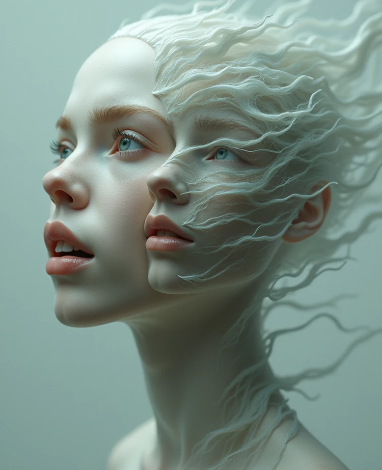 Images of a woman with a big head