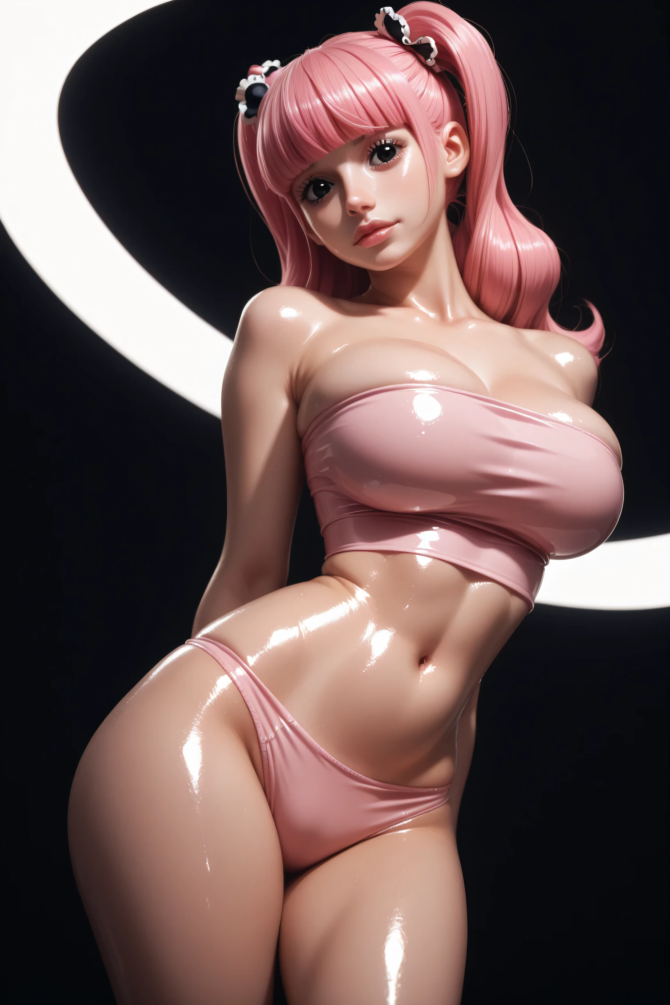 gorgeus voluptuous goo transparent girl, greenish translucent body, transparent goo body, visible skeleton, visible internal organs, deep pink almond-shaped eyes, short pink pixie style hair, perfect huge and heavy breasts, voluptuous wide hips, muscular thighs, muscular arms, sexy voluptuous belly, massive huge flashy cameltoe, lewd, UHD, retina, masterpiece, anatomically correct, textured skin, high details, award winning, best quality, 8k