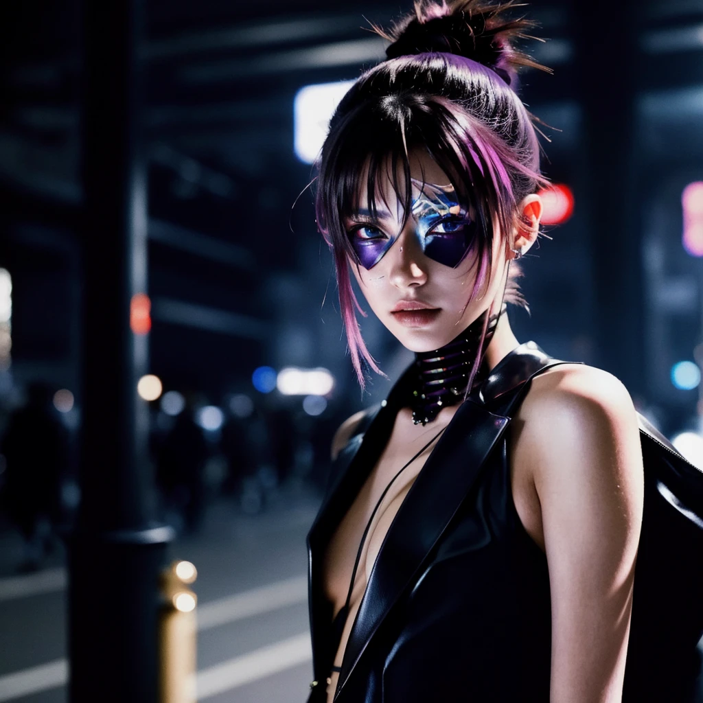 フェイスペイントをしたサイボーグのBeauty, whole body, cyber punk, Fashion Model, Beauty, masterpiece, Francis Bacon&#39;s painting style