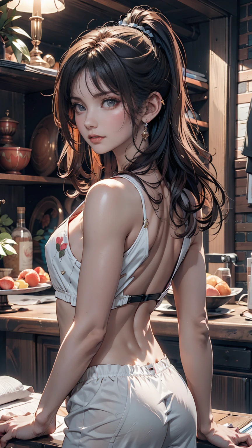 Highest quality,masterpiece, 1 girl, alone, Model shoot, wonderful, Arena, (((Portrait))), View Users, smile, blush, hairpin,(( Braiding)), hair ornaments, ((Hair Clip)), 、Sexy proportions、Narrow waist、Sexy