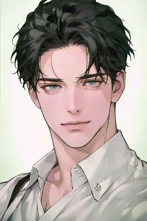 (best quality,4k,8k,highres,masterpiece:1.2),ultra-detailed,(realistic,photorealistic,photo-realistic:1.37),30 year old man,3 day beard,handsome anime,portraits,strong,masculine,dark hair,sharp jawline,mesmerizing eyes,perfectly styled hair,cool anime outfit,confident expression,vibrant colors,dynamic lighting, CEO and expression smile in love.
