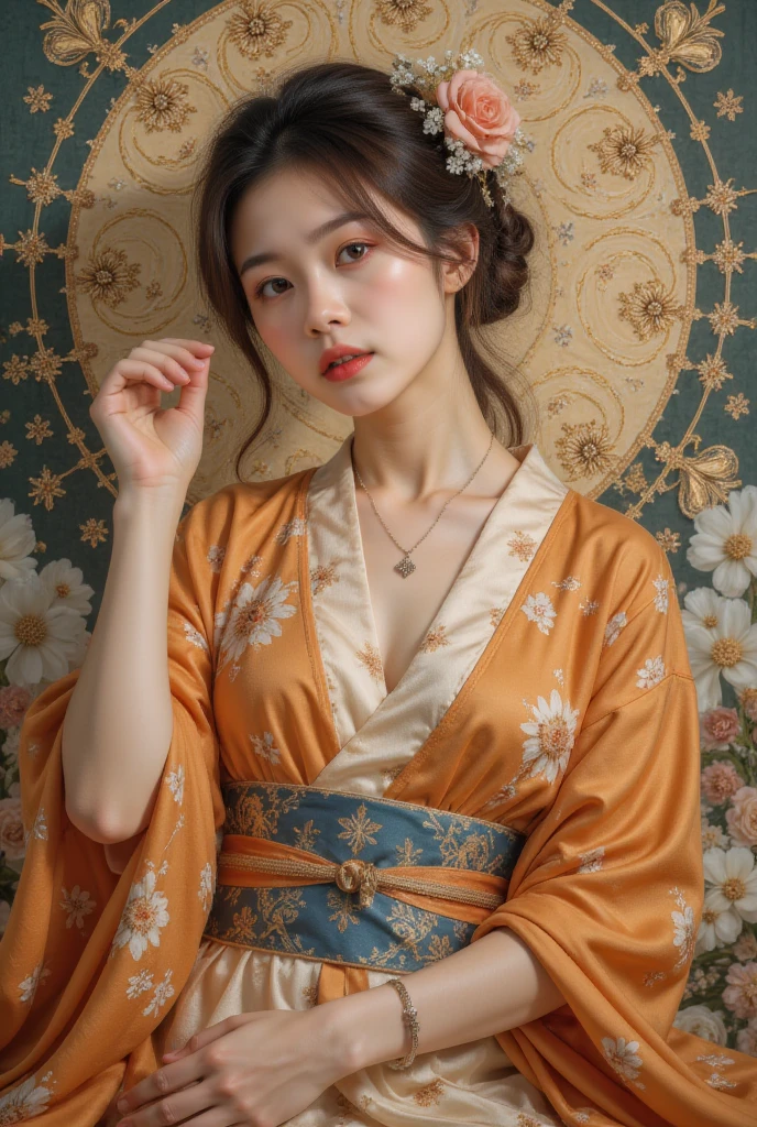 (Masseter membrane、 high quality、Ukiyo-e style、mystery、Absolutely beautiful 、 Official Art 、Writing music:1.2)、(1 girl in:1.3)、(Fractal Art:1.3)、 cowboy shooting 、 white skin、( beautiful brown-haired girl 、 kimono:1.2)、Japanese performing arts based on tradition、 Colourful 、(reel、Japanese style:1.2)、Light human skin、 open your legs ， camel toes showing thighs !!!、