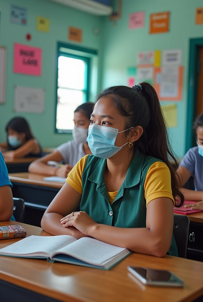 animated scene in a classroom. A  sitting at the front is covering their face with their hands, appearing to be upset. In the background, other children are pointing and seemingly laughing at the  in the foreground. The setting is a typical classroom with desks, chairs, and educational posters on the wall. The atmosphere suggests a moment of bullying or teasing.