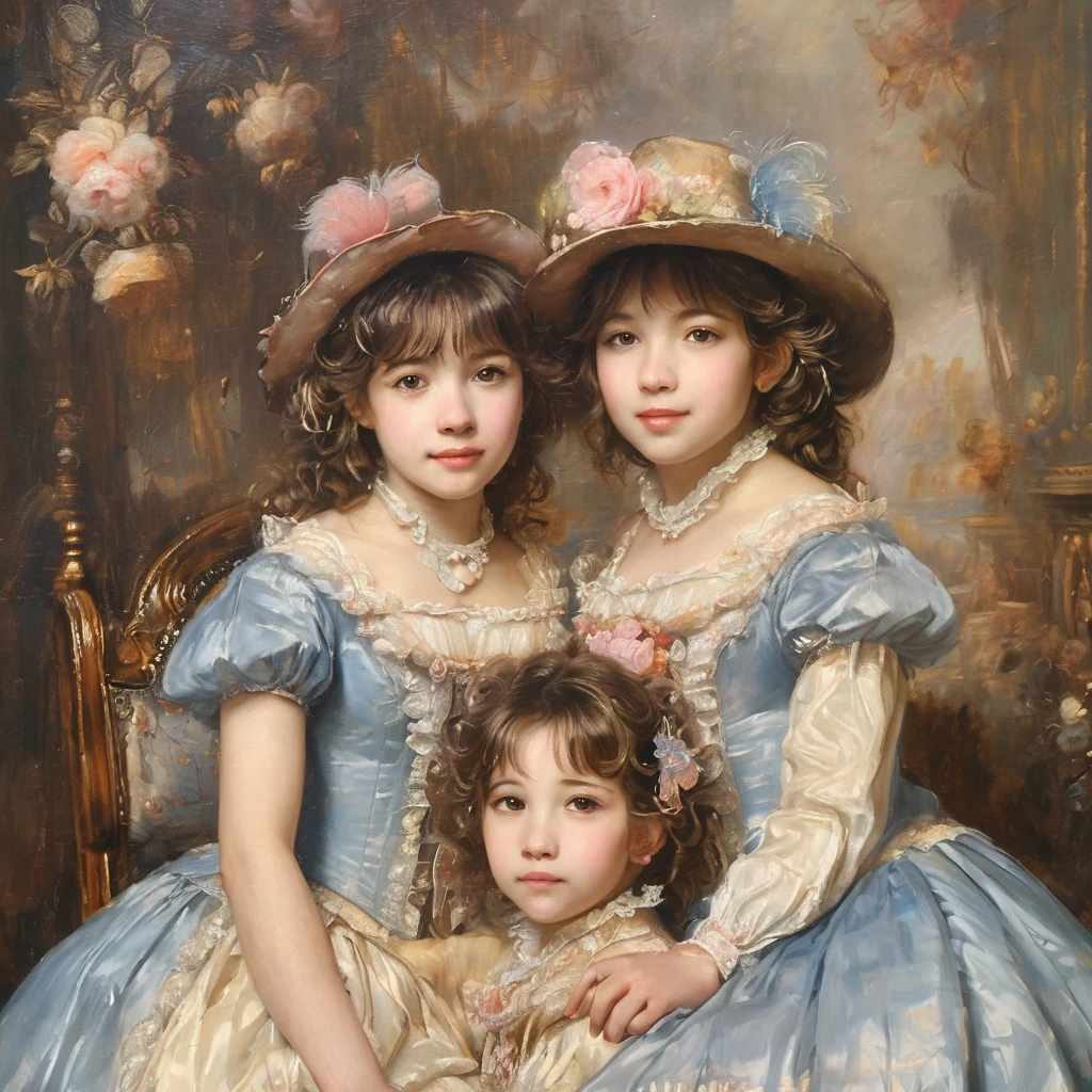 masterpiece,best quality,cute idolmaster cinderella girls,illustration,style of Rembrandt,oil painting,