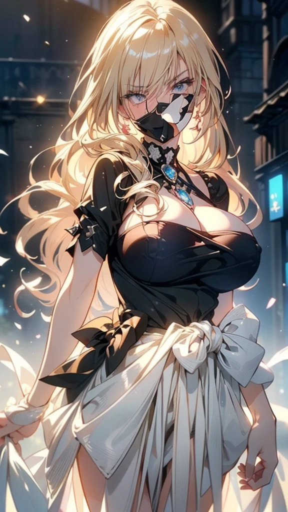 (（（Perfect body,White and tender skin,（（（long hair, braided ponytail, single braid, hair over shoulder, bangs, blush, lips）））,((masterpiece)),highres,((Best quality at best)),masterpiece,quality,Best quality,(（（ Exquisite facial features,Looking at the audience,There is light in the eyes,(（（frown，blush））），）））,（（（Light and shadow,Huge breasts,）））,（（（Looking at the camera)））),cleavage, Big breasts, Jewelry, Rich, Elegant, Attractive, 16 K, nffsw, nffsw, Best Quality, masutepiece. (Cinematic Digital Artwork: 1.3), High quality, masutepiece, of the highest quality, Super Detail, Illustration, [4K digital art], lndswgnr, (Sharp Focus: 1.5), (Moody lighting:1.2), depth of fields, bokeh, 4K ,(masutepiece:1.3), High resolution,  ultra-detailed, the Extremely Detailed CG Unity 8K Wallpapers, Realistic, Photorealsitic, Raw photo, beautifull detailed face, pale skin, realistic glistening skin, Detailed Cloth Texture, detailed hair texture, Perfect body, Beautiful face, acurate, Anatomically correct, Highly detailed face and skin texture, Natural neck length, (Beautiful hands), (Fair skin:1.2), thin legs, Thin feet, Detailed people,A detailed face,Detailed background