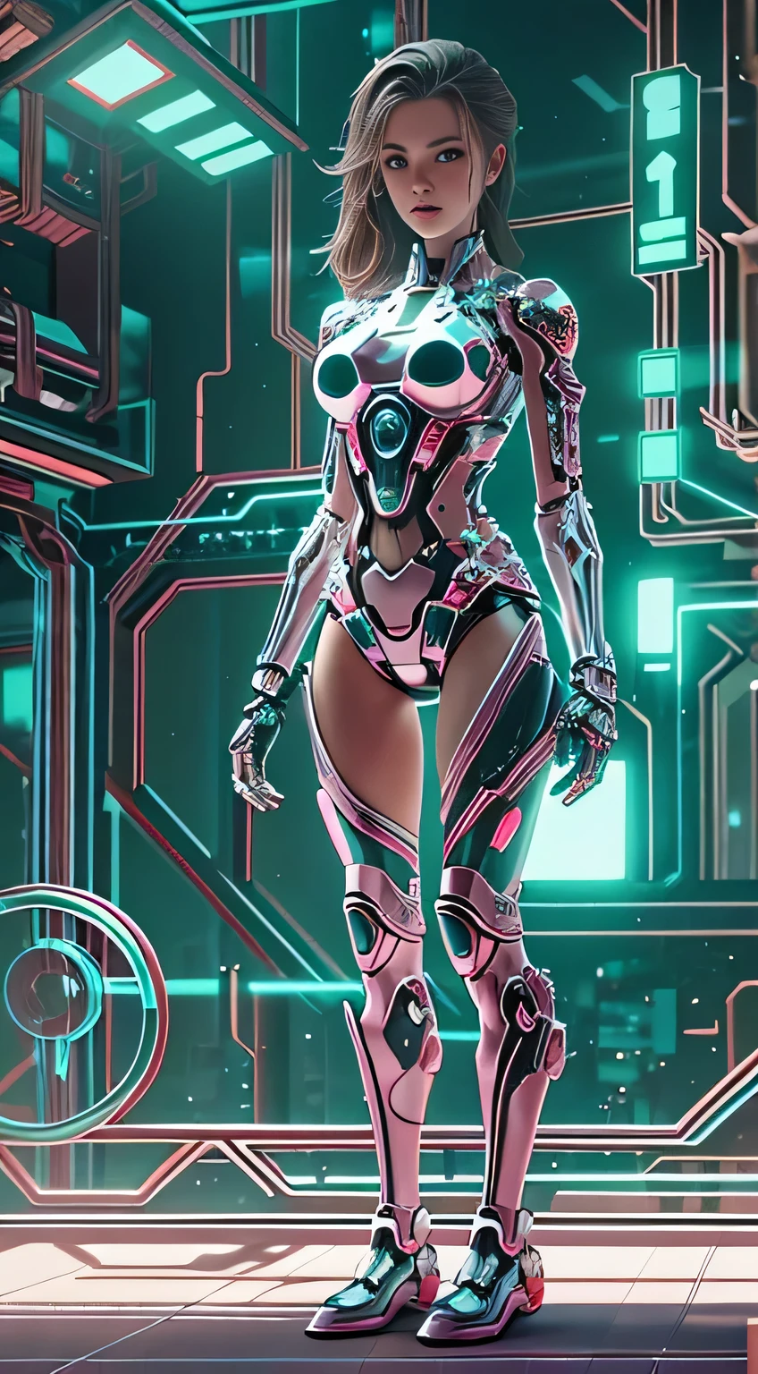 Translucent Ether Mechanical Girl ,Future Girl,Mechanical joints,Futuristic urban background, model-like style, (Extremely detailed Cg Unity 8k wallpapers), Abstract style beauty ,, surrealism, 8k, Super detailed, Best Quality, Awards, anatomically accurate, 16k, Super detailed