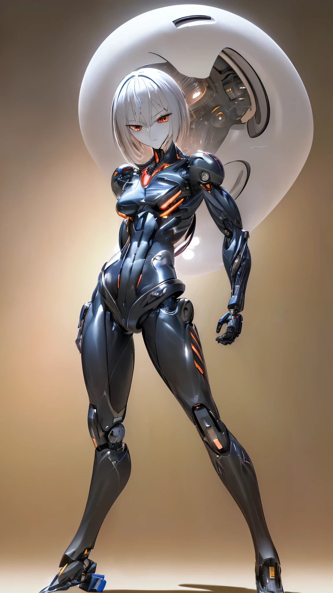cute cyborg girl, gynoid body, extremely detailed, seductive