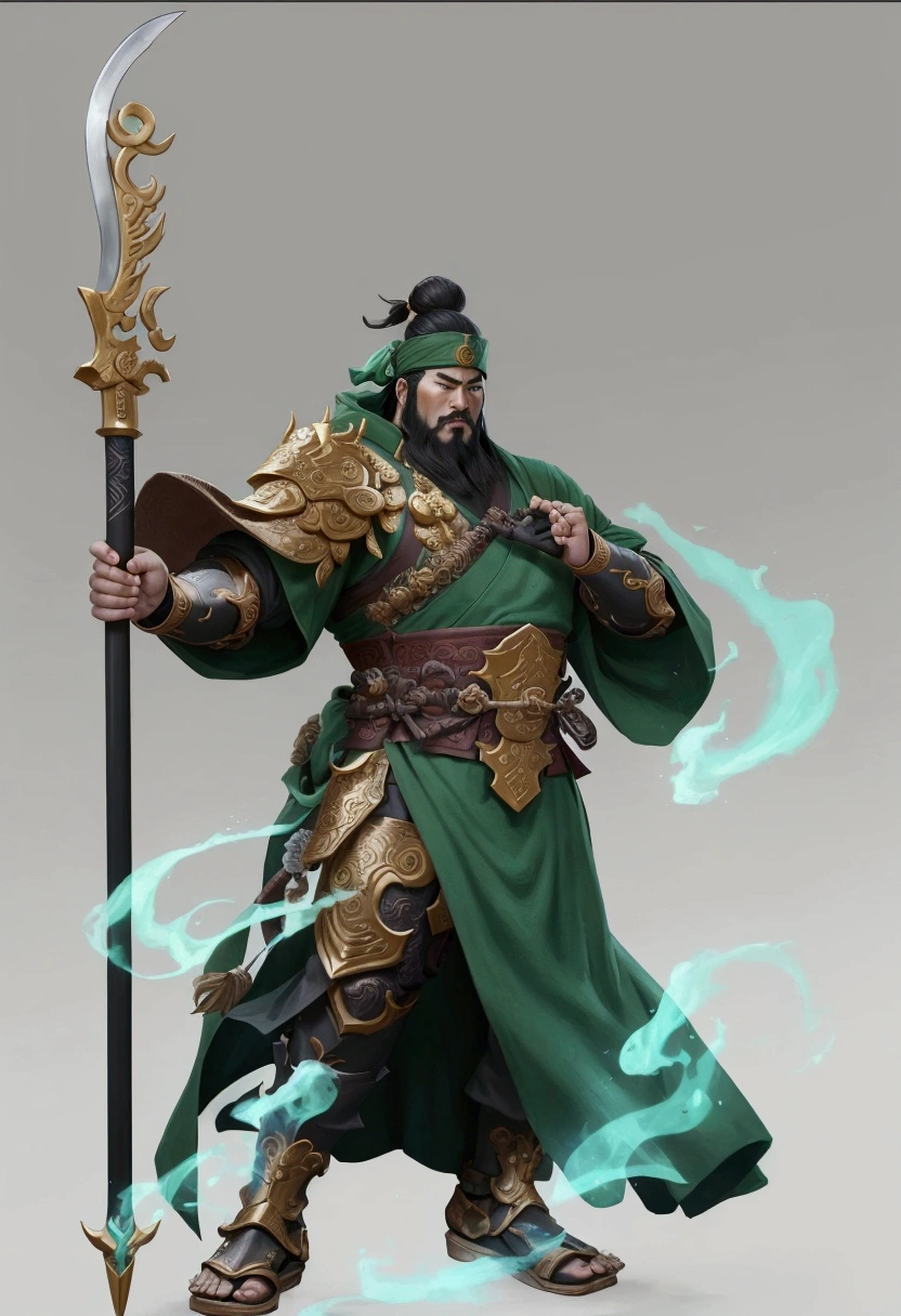 a cartoon of a man in a green robe holding a sword, guan yu, inspired by Hu Zaobin, inspired by Huang Shen, feng zhu concept art, inspired by Shen Zhou, inspired by Huang Ding, inspired by Dong Yuan, bian lian, concept art of a monk, g liulian art style, inspired by Wu Bin, inspired by Shen Quan，8K