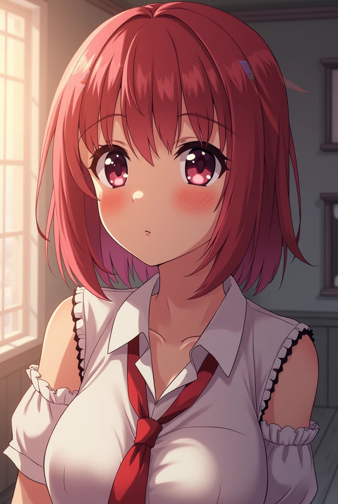 1 Girl, Memocho, Red hair, Red eyes, Blunt bangs, short hair,(((Anime Style)))、(((2D)))、、smile、close、Open your mouth、Black hair only on the head、(((Big Breasts)))、(((Full nudity)))、(((naked)))、hot spring、Highest quality、masterpiece、Very detailed、(One Girl:1.2)、Redhead、Big eyes、smile、short hair、(((Anime Style)))、