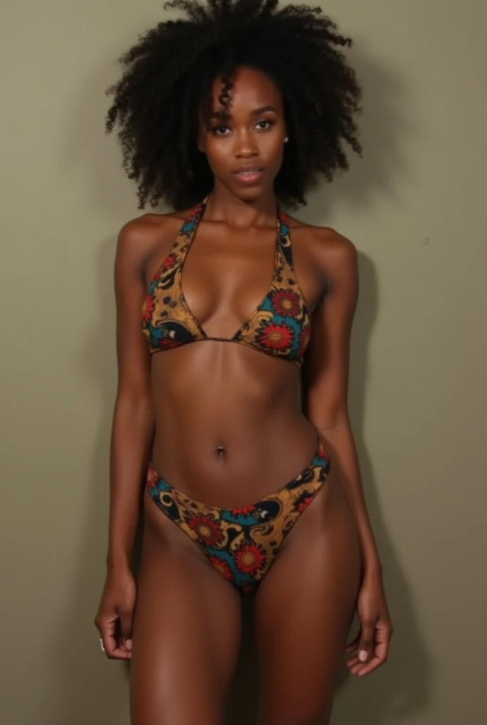 Frontal photo of a Brazilian model from Rio de Janeiro, 23, curls cascade gently, chocolate-brown hair falls to shoulders, dark-skinned with a smile that exudes warmth, eyes drenched in honey hues, stands at 1.73m, legs elongated by fashion's lens, silhouette defined by a slender waist and modest bust, capturing the essence of carioca beauty, studio lighting, wearing a floral dress, walking in the beach