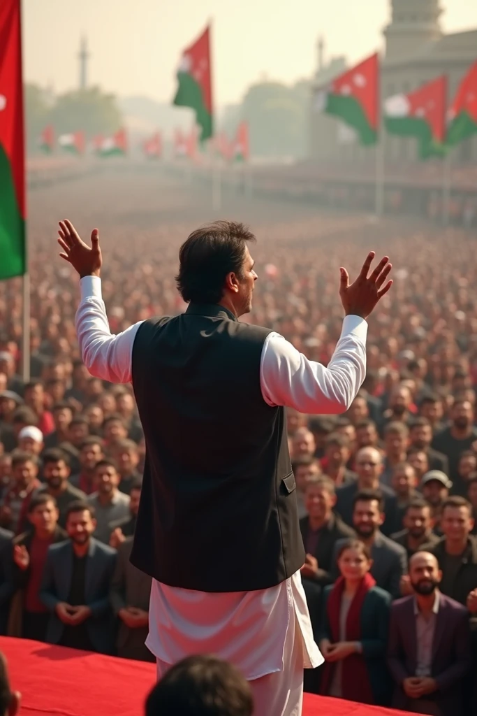 Pakistani Leader imran khan addressing in big crowd