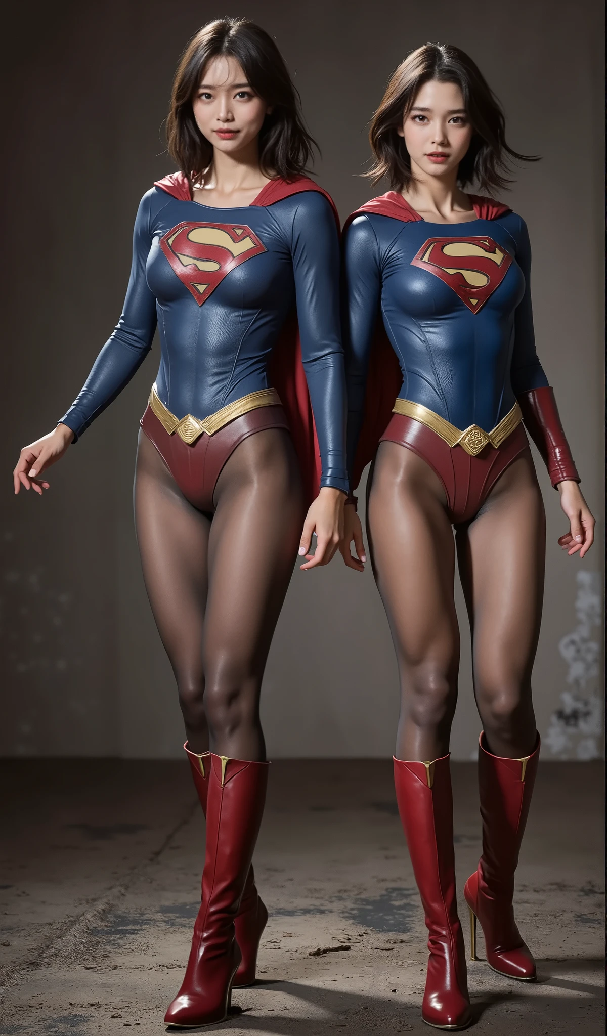 No background、(((Beautiful legs in black tights.)))、(((Legally express the beauty of your smile)))、((((Make the most of your original images)))、(((体にぴったりフィットするSupergirl Costume)))、(((Supergirl Costume)))、(((short and beautiful hair)))、(((suffering)))、(((Please wear black tights....、Wear red boots)))、((Best image quality、8K))、((Highest quality、8K、masterpiece:1.3))、(((Preserve background )))、Sharp focus:1.2、Beautiful woman with perfect figure:1.4、Slim Abs:1.2、Wet body:1.5、Highly detailed face and skin texture、8K