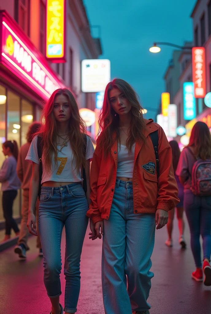 25-year-old ,girl with long red hair,  wears a  The pattern consists of intersecting lines in various colors, creating a checkered design.
Her wide pants are comfortable and slightly baggy, allowing freedom of movement. They reach down to her ankles.
She completes the look with sturdy sneakers that have a worn-in appearance.
Location:

You find her in a dimly lit alleyway tucked away from the bustling city streets.
The walls of the alley are covered in graffiti, a vibrant mix of colors and styles. Some depict abstract shapes, while others convey messages or symbols.
Flickering streetlights cast uneven shadows, creating an atmosphere of mystery and intrigue
plaid shirt, black bra, panties sticking out of the pants