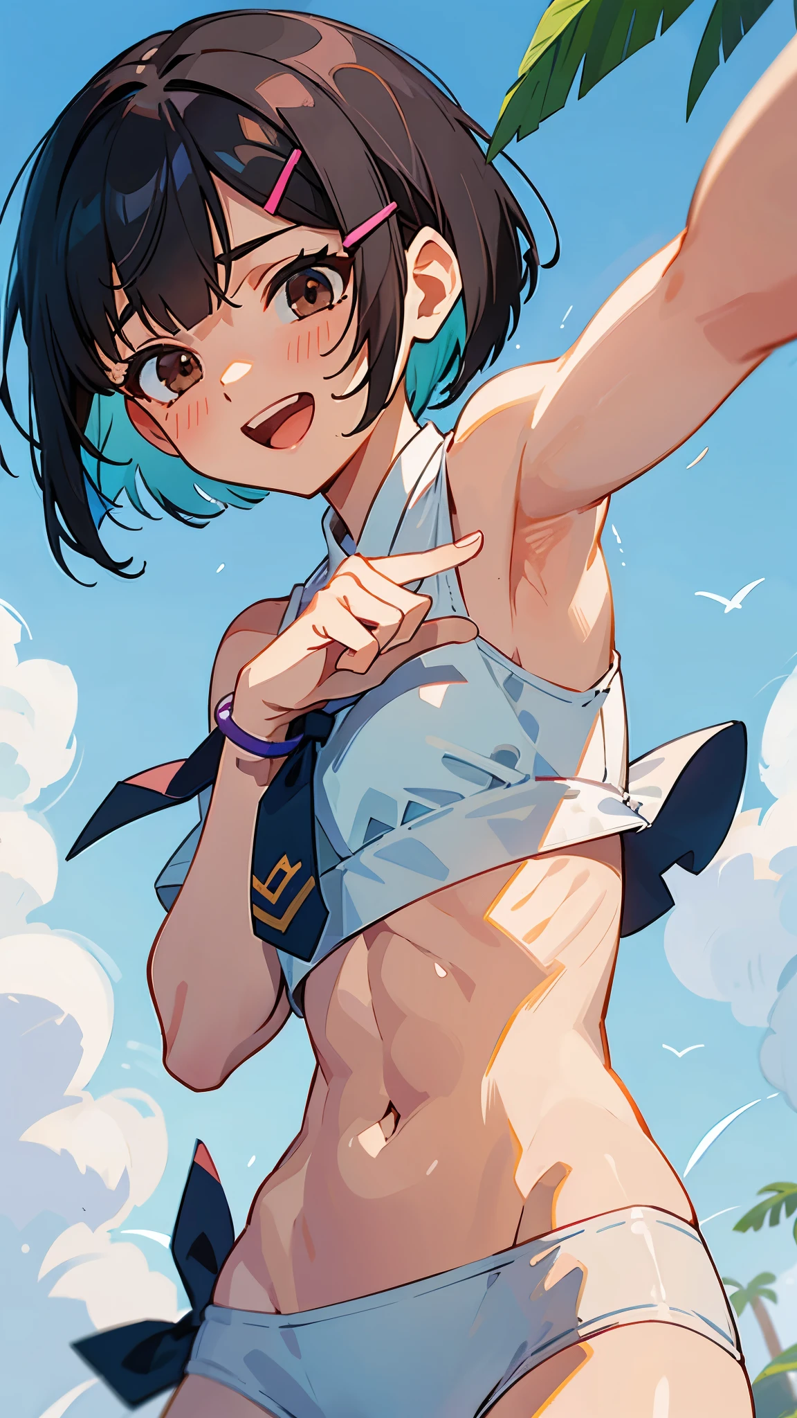 Nailed glasses nudist jumps、Severely torn clothes are scattered around、Unstable buoyancy sandstorm、amazing dynamism、great angle、