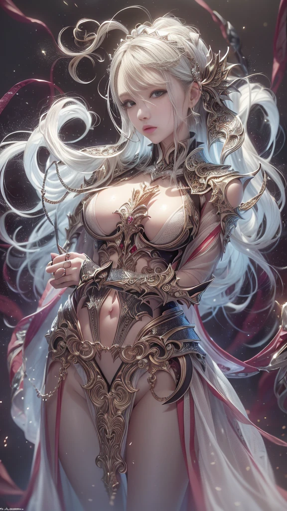 (masterpiece, top quality, best quality, official art, beautiful and aesthetic:1.2), (1girl:1.3), (fractal art:1.3),absurd, masterpiece, best quality, realistic, hyper-detailed, (shiny skin, sweaty:1.4), looking at viewer, slender, 1girl, solo, white sneakers, white miniskirt, straight long hair, princess cut, purple hair, red eyes, (thick thighs:0.5), dynamic lighting, high resolution, sharp focus, depth of field, small breasts,vampire, masterpiece, best quality, ultra-detailed, illustration, ultra-detailed face, best quality face, evil, 30 years old, adult, 1girl, 30 years old, no human, white hair, alchemy outfit, intricate detailed outfit, sexy pose, red dress