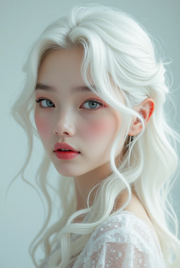 Irene de Red velvet,  with white hair   