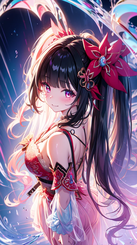 (masterpiece:1.5), (ultra-detailed), 8K, (High resolution), (best quality), (High quality), (depth of field), 
perfect anatomy, 
1girl, (super beautiful and volutuous girl), cowboy shot, looking at viewer, 
blush, smile, transparent blonde hair, wavy hair, very long hair, green eyes, (large breast), (Beautiful Face), (looking at viewer),
(upside- down),(from diagonally above), pale red lip, fuller lips, glossy lips,
(naked_ribbon, (wrapping body up in a lots of long ribbons , wraped ribbons around arms, ribbons around bast, ribbons around body, ribbons around stomach, ribbons around waist, ribbons around thighs)),  
(light smile),
(fancy atmosphere:1.3), (light particles:1.6),