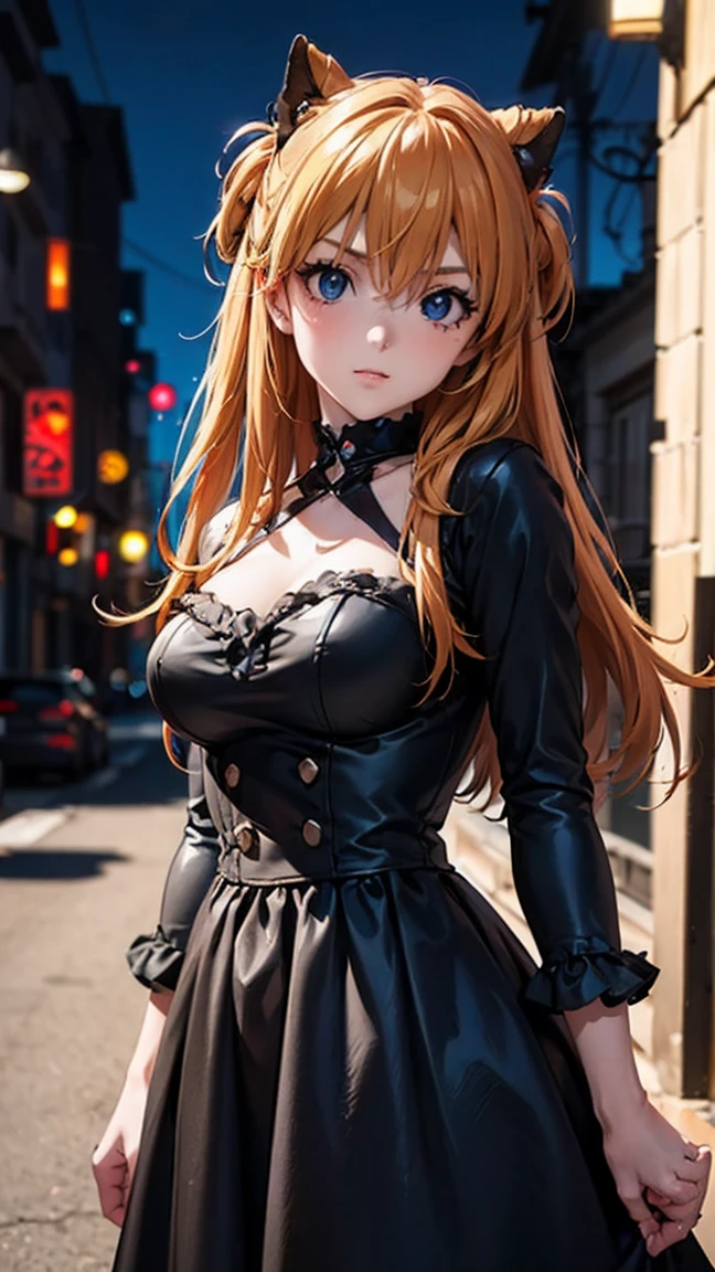 ( best quality,masterpiece:1.2),(Anime Style, comical noir style :1.1), one girl , Cute Style ,Adorable, Extremely Detailed Eyes, face with extra detail, very fine hair,8k,resolution, Gothic Dress,Gothic Punk