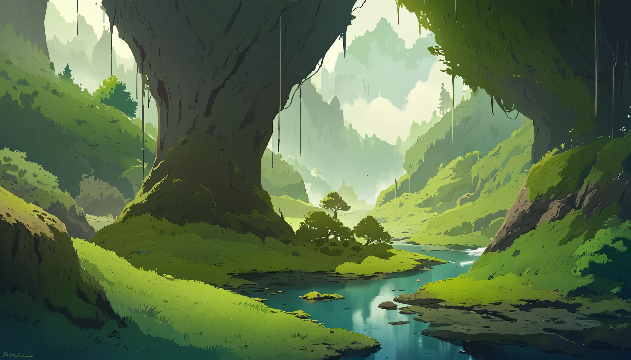 Moss Landscapes ,Studio ghibli inspired